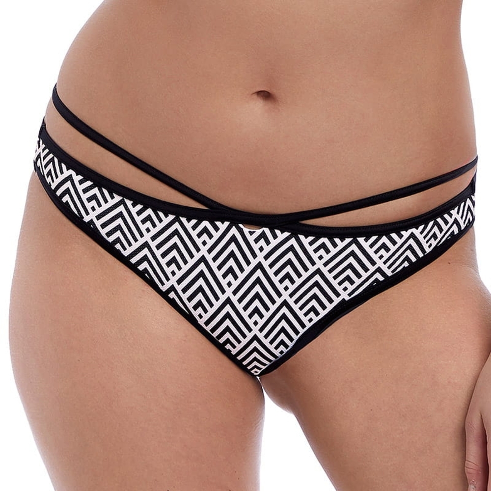 Black and White Geometric Bikini Bottom
